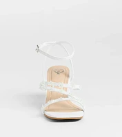 Chic Bloom Flower Strappy Block Heels
