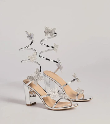 Flutter And Shine Spiral Block Heels