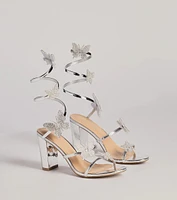 Flutter And Shine Spiral Block Heels