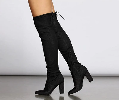 Get To The Point Toe Over Knee Boots