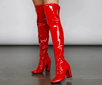 So Seductive Patent Leather Thigh-High Boots