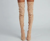 Raising The Bar Faux Suede Stiletto Boots