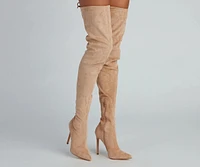 Raising The Bar Faux Suede Stiletto Boots