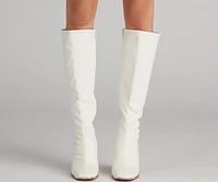 Level Up Faux Leather Under The Knee Boots