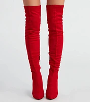 Sultry Lace-Up Thigh-High Boots