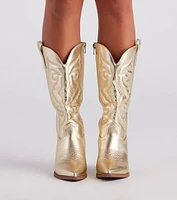 Western Shine Metallic Cowboy Boots