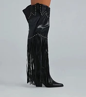 Edgy Country Babe Fringe Western Boots