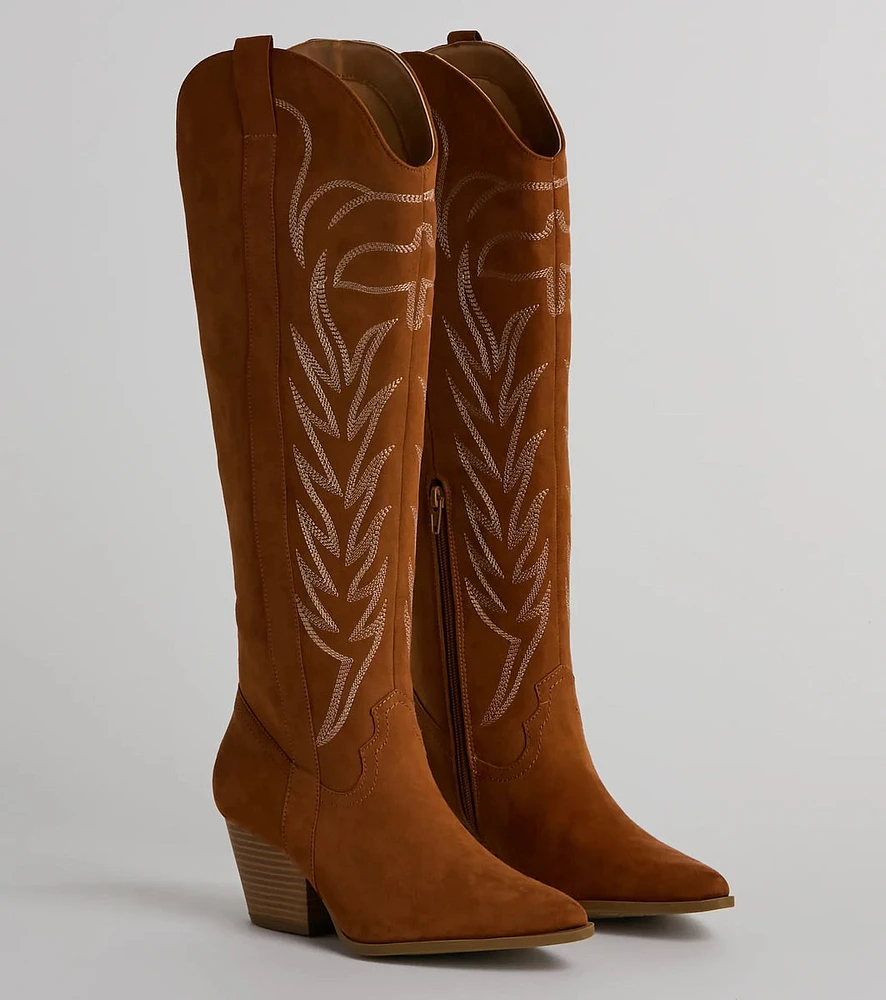 Kick Up The Dust Knee High Suede Western Boots