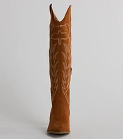 Kick Up The Dust Knee High Suede Western Boots