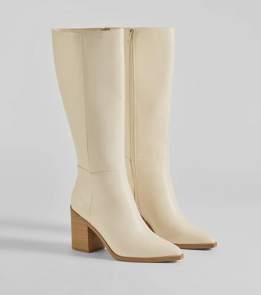 High Fashion Under-The-Knee Faux Leather Boots