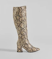 Sassy Slither Under-The-Knee Snake Boots