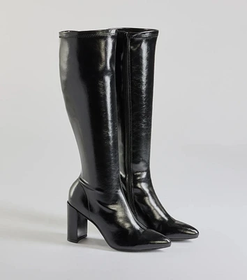 Sleek Strut Faux Leather Under The Knee Boots