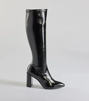 Sleek Strut Faux Leather Under The Knee Boots