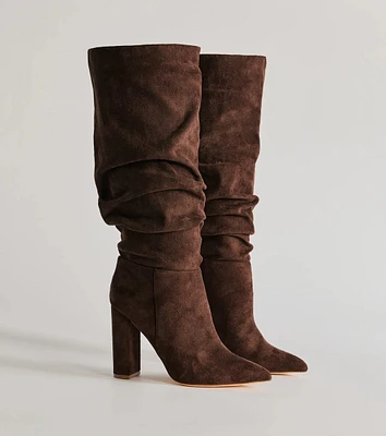 Runway Ready Under-The-Knee Scrunch Boots