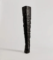 Trendy Strut Faux Leather Over-The-Knee Boots