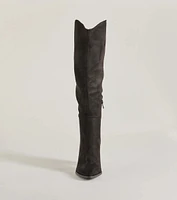 Chic Statement Faux Suede Knee-High Boots