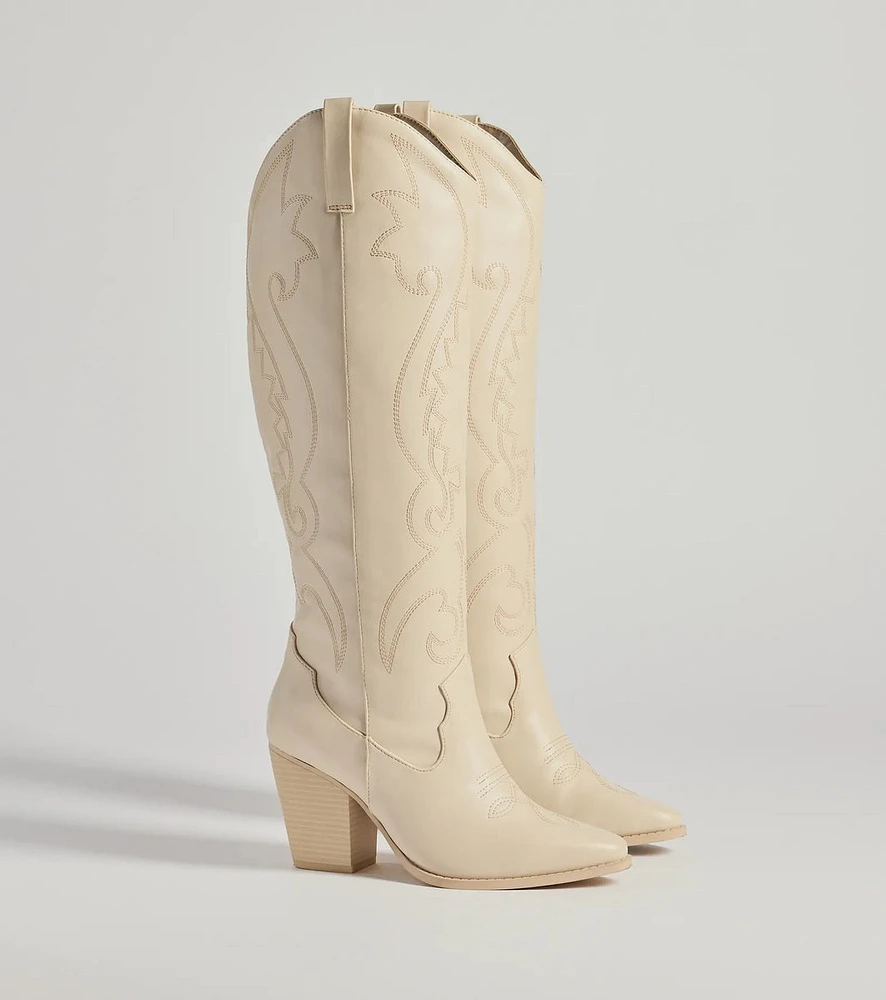 Western Flair Under-The-Knee Boots