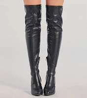 Chic Slay Over-The-Knee Block Heel Boots