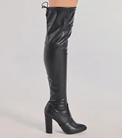 Chic Slay Over-The-Knee Block Heel Boots