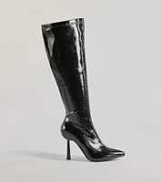 Major Strut Faux Leather Knee-High Stiletto Boots