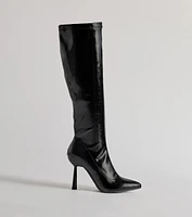 Major Strut Faux Leather Knee-High Stiletto Boots