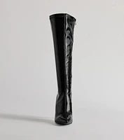 Major Strut Faux Leather Knee-High Stiletto Boots