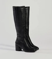 Chic Strides Faux Leather Under-The-Knee Boots