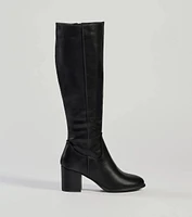 Chic Strides Faux Leather Under-The-Knee Boots