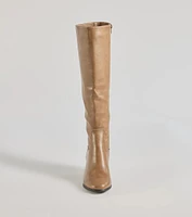 Chic Strides Faux Leather Under-The-Knee Boots