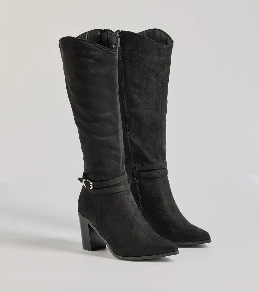 Fab Slay Buckle Strap Under-The-Knee Boots