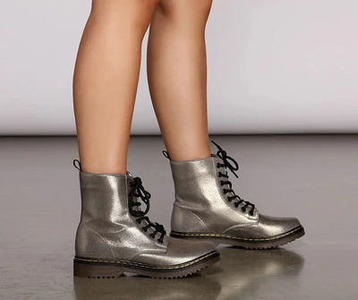 Glitter Glam Combat Boots