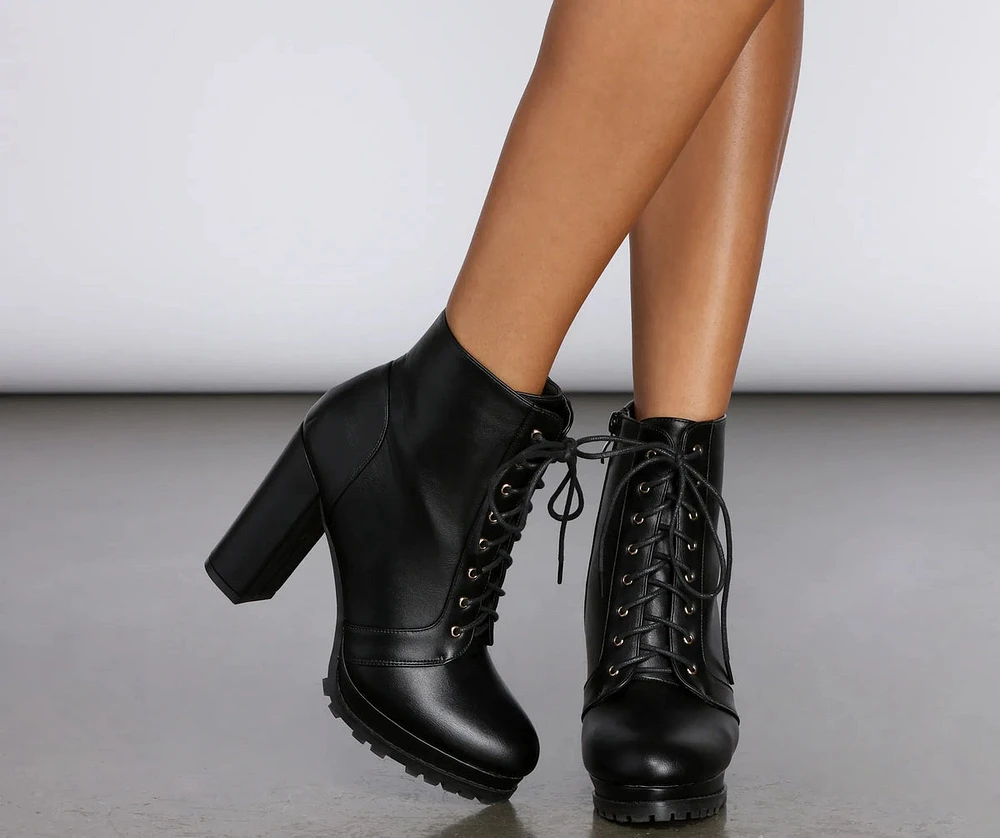 Platform Faux Leather Booties