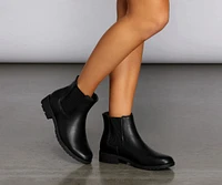 Easy Going Faux Leather Ankle Booties