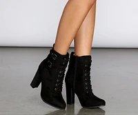 Walk The Lace Up Booties