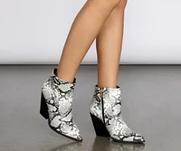 Cowgirl Snake Print Booties