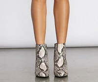 Goodnight Hiss Snake Print Booties