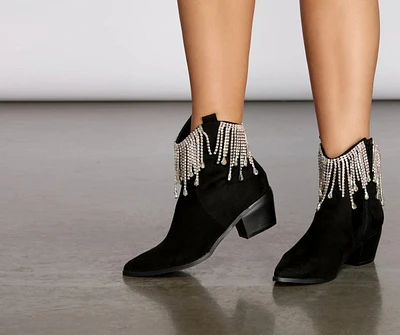 Rhinestone Cowgirl Fringe Booties