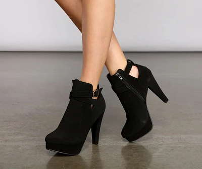 Chic Moment Nubuck Stiletto Bootie