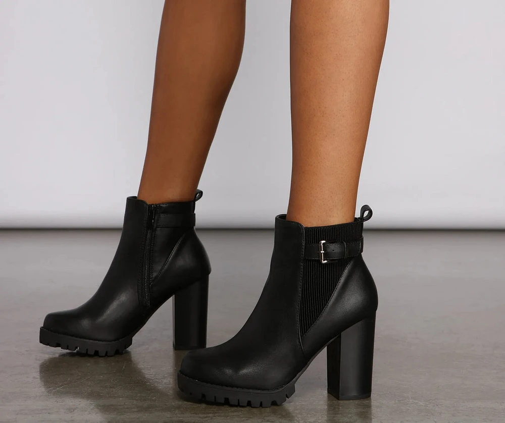 Wild N' Free Faux Leather Lug Booties