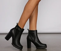 Wild N' Free Faux Leather Lug Booties