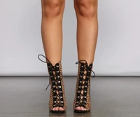 Fierce Cheetah Print Peep Toe Booties