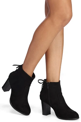 Lace It Up Faux Suede Booties