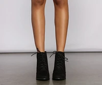 Essential Lace-Up Faux Suede Booties