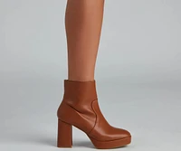 On The Go Block Heel Platform Booties