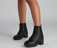 Everyday Edgy Lace-Up Booties