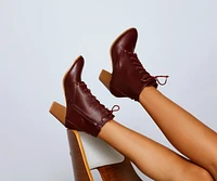 Cozy Cutie Lace-Up Block Heel Booties