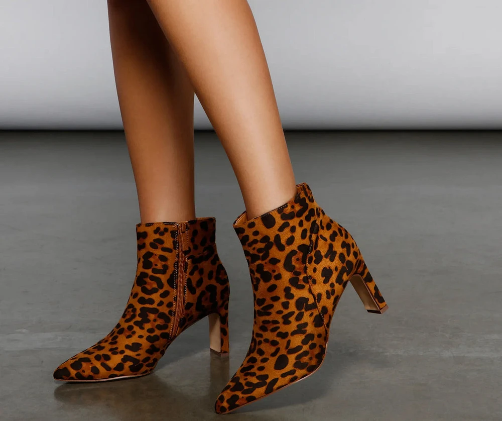 Purrfect Look Leopard Print Booties