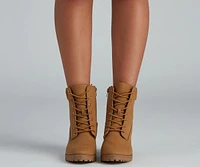 Trendy Moment Lace-Up Booties