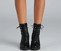 Wild Side Faux Leather Lug Boots