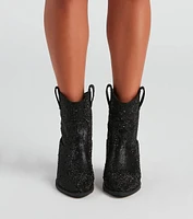 Glitzy Rhinestone Western Booties